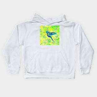 Hummingbird and Swirls Kids Hoodie